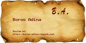 Boros Adina névjegykártya